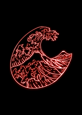 The Red Waves abstract