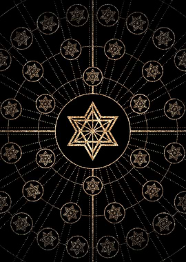 Geometric Gold Glyph Sign