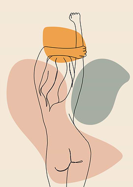 Woman continuous line art