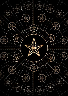 Geometric Gold Glyph Sign