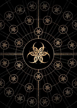 Geometric Gold Glyph Sign