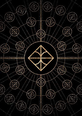 Gold Glitter Glyph Symbol