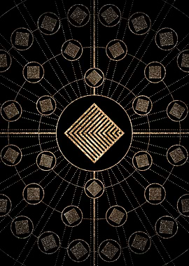 Gold Glitter Glyph Symbol