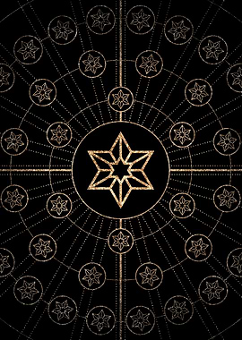 Gold Glitter Glyph Symbol