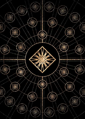 Gold Glitter Glyph Symbol