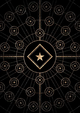 Gold Glitter Glyph Symbol