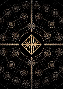 Gold Glitter Glyph Symbol