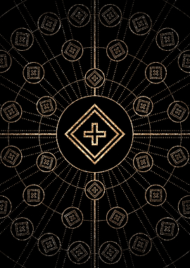 Gold Glitter Glyph Symbol