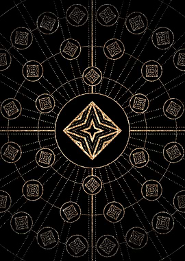 Gold Glitter Glyph Symbol