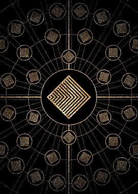 Gold Glitter Glyph Symbol