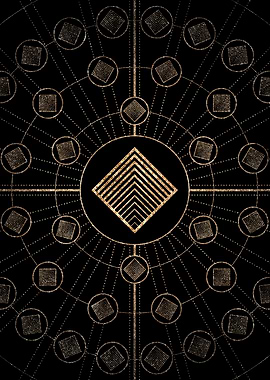 Gold Glitter Glyph Symbol