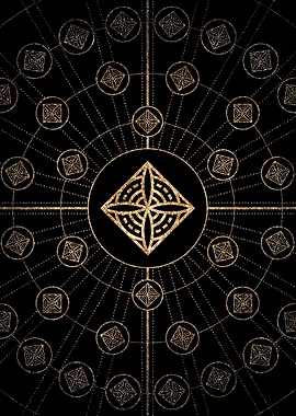 Gold Glitter Glyph Symbol