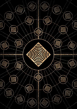 Gold Glitter Glyph Symbol