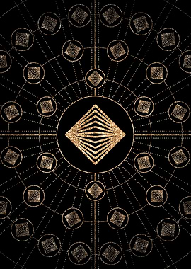 Gold Glitter Glyph Symbol