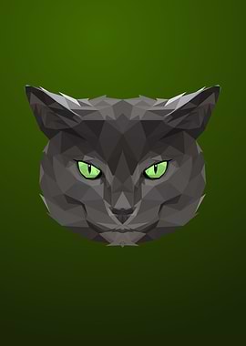 Cat Low poly Portrait