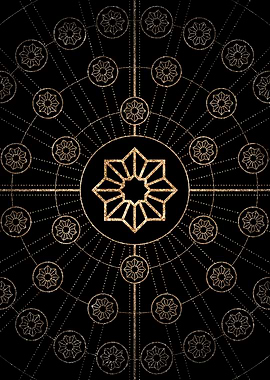 Gold Glitter Glyph Symbol