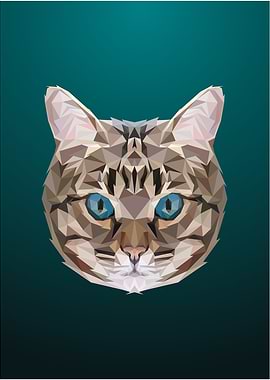 Cat Low poly Portrait