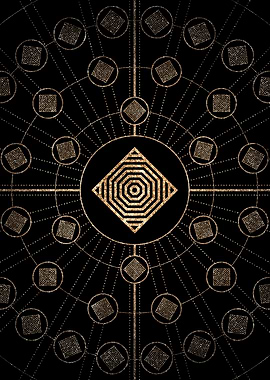 Gold Glitter Glyph Symbol