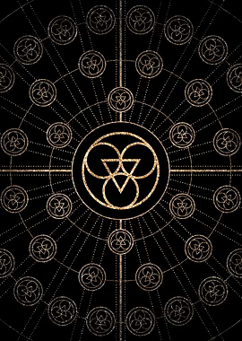 Gold Glitter Glyph Symbol