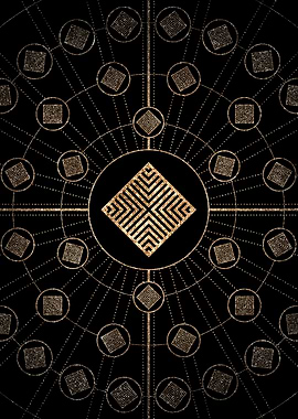 Gold Glitter Glyph Symbol