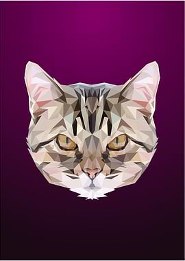 Cat Low poly Portrait
