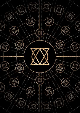 Gold Glitter Glyph Symbol