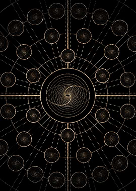 Gold Glyph Rune Sign Seal