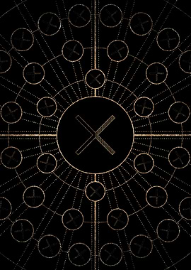 Gold Glitter Glyph Symbol