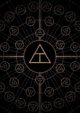 Gold Glitter Glyph Symbol