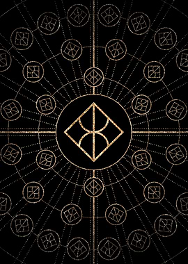 Gold Glyph Rune Sign Seal