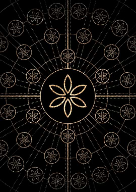 Gold Glitter Glyph Symbol