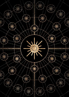 Gold Glitter Glyph Symbol