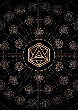 Gold Glyph Rune Sign Seal