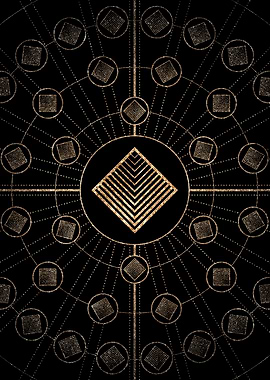 Gold Glyph Rune Sign Seal