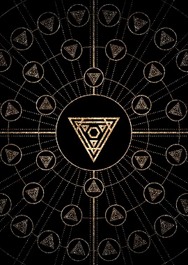 Gold Glitter Glyph Symbol