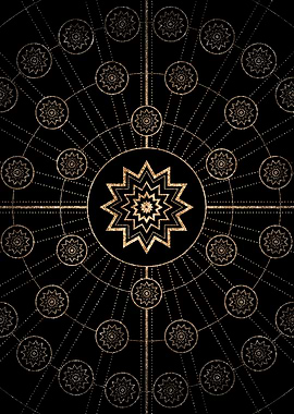 Gold Glitter Glyph Symbol