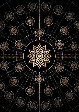 Gold Glitter Glyph Symbol