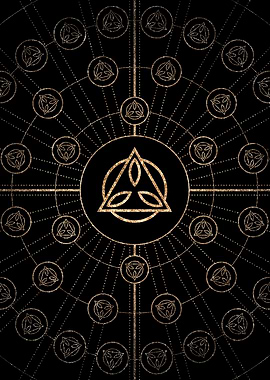 Gold Glitter Glyph Symbol