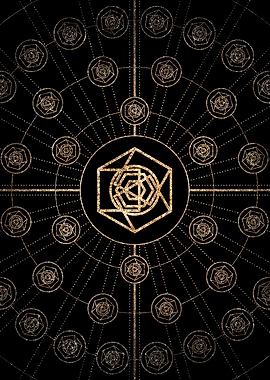 Gold Glyph Rune Sign Seal