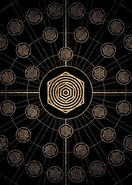 Gold Glyph Rune Sign Seal