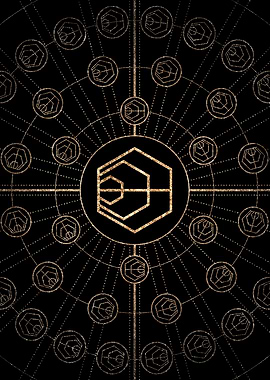 Gold Glyph Rune Sign Seal