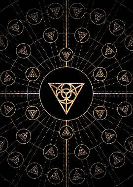 Gold Glyph Rune Sign Seal