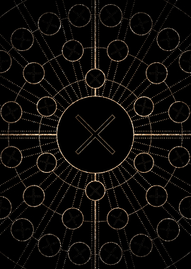 Gold Glyph Rune Sign Seal