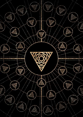 Gold Glyph Rune Sign Seal