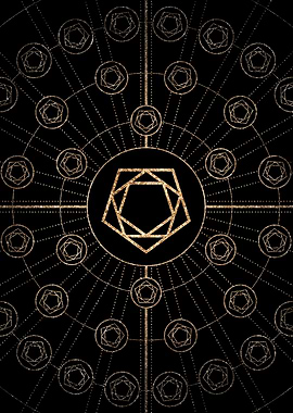 Gold Glitter Glyph Symbol