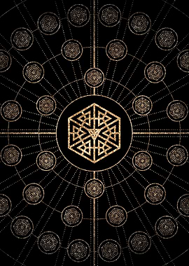 Gold Glitter Glyph Symbol