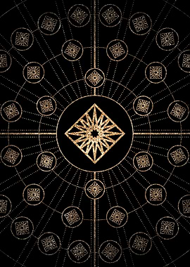 Gold Glyph Rune Sign Seal