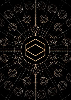 Gold Glitter Glyph Symbol