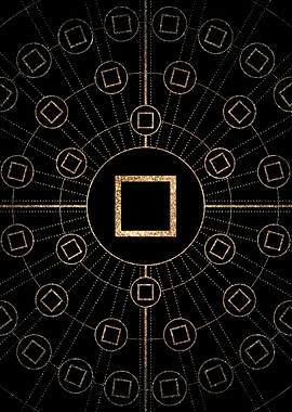 Gold Glitter Glyph Symbol