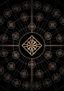 Gold Glyph Rune Sign Seal